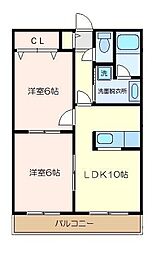 長谷川メディカルプラザ富岡 2LDKの間取図画像
