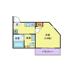 LaRochelle杉田 1Kの間取図画像