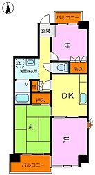 パインクレスト1号館 3DKの間取図画像