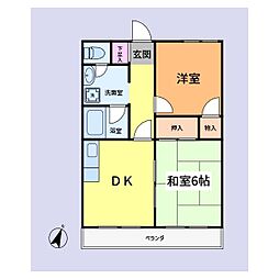 ペルテ金沢文庫 2DKの間取図画像