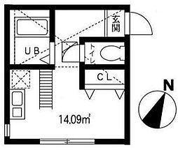 ヒルズ上大岡 ワンルームの間取図画像