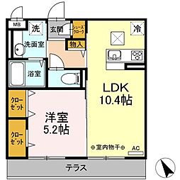 BLESS港南上大岡A 1LDKの間取図画像