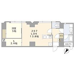 コスモビル 1SLDKの間取図画像
