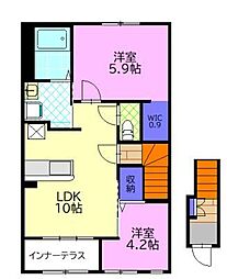 ブループラム 2LDKの間取図画像