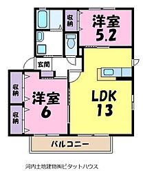 ソル・グランデC 2LDKの間取図画像