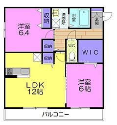 グランシャリオAbe 2LDKの間取図画像
