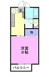 メイローズ 1Kの間取図画像