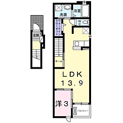 ハッピーホーム 1LDKの間取図画像