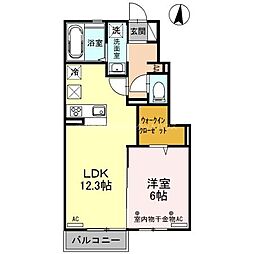 ルシール細谷F 1LDKの間取図画像