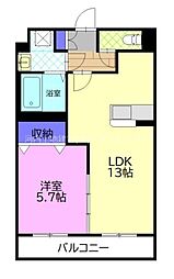 八幡山公園ザ・レジデンスB 1LDKの間取図画像