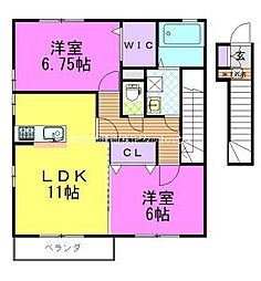 ビビールハピネスB 2LDKの間取図画像