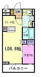 ラルーチェフォンテ 1SKの間取図画像