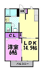 ディアス宝石台 1LDKの間取図画像