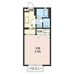 セルバB 1Kの間取図画像