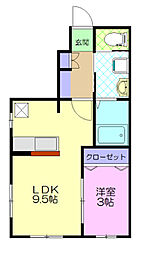 レフィーナ・レステ 1LDKの間取図画像