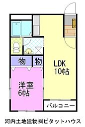 フレール 1LDKの間取図画像