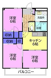 コーポソレイユ 3DKの間取図画像