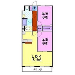 ソフィア 2LDKの間取図画像