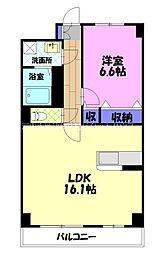S-FORT宇都宮南大通り 2階1LDKの間取り
