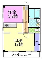ディマンドハイツA棟 1LDKの間取図画像