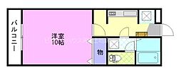 カームテラス御幸B棟 1Kの間取図画像