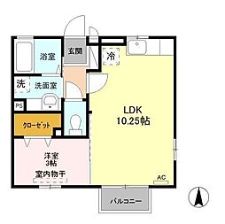 グランモア・テクノ 1LDKの間取図画像