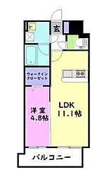 PALMS 1LDKの間取図画像