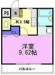 パルNAKAHARA 1Kの間取図画像