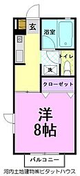 メゾン・ドラペB 1Kの間取図画像