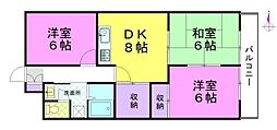 館野コーポ 3DKの間取図画像