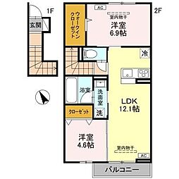 TORISIASアリステラ 2LDKの間取図画像