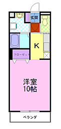 グリーンシャトリエ2 1Kの間取図画像