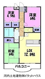 サンツ・ヤマモトC 3LDKの間取図画像
