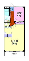 ネオニシキ 1LDKの間取図画像