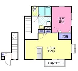 スペランツB 1LDKの間取図画像