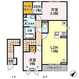 コーポ田村No.16 2LDKの間取図画像