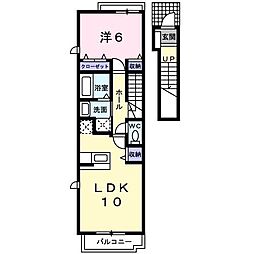 エレガンス・ブライト 1LDKの間取図画像