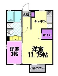 リヴェール 1LDKの間取図画像