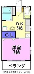 ニュー清住A 1DKの間取図画像