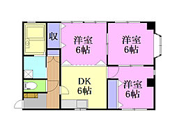 末広アパート 3DKの間取図画像