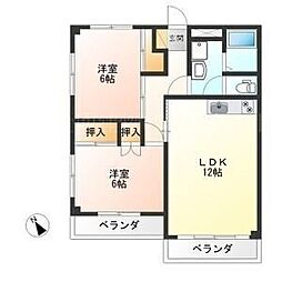 シティ・サンロード 2LDKの間取図画像