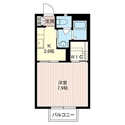ワセイコーポ3 1Kの間取図画像