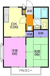 ひまわりA 2DKの間取図画像