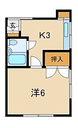 都営新宿線 瑞江駅 徒歩20分の賃貸アパート 2階1Kの間取り