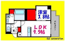 東京メトロ東西線 葛西駅 徒歩3分の賃貸マンション 2階1LDKの間取り