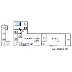 都営新宿線 瑞江駅 徒歩13分の賃貸アパート 2階1LDKの間取り