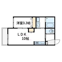 JR総武線 小岩駅 徒歩12分の賃貸マンション 1階1LDKの間取り