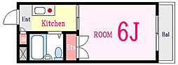 エスペランサ瑞江B棟 1Kの間取図画像