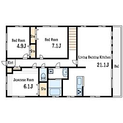 都営新宿線 篠崎駅 徒歩6分の賃貸マンション 7階3SLDKの間取り