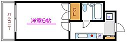 フラット75 1Kの間取図画像